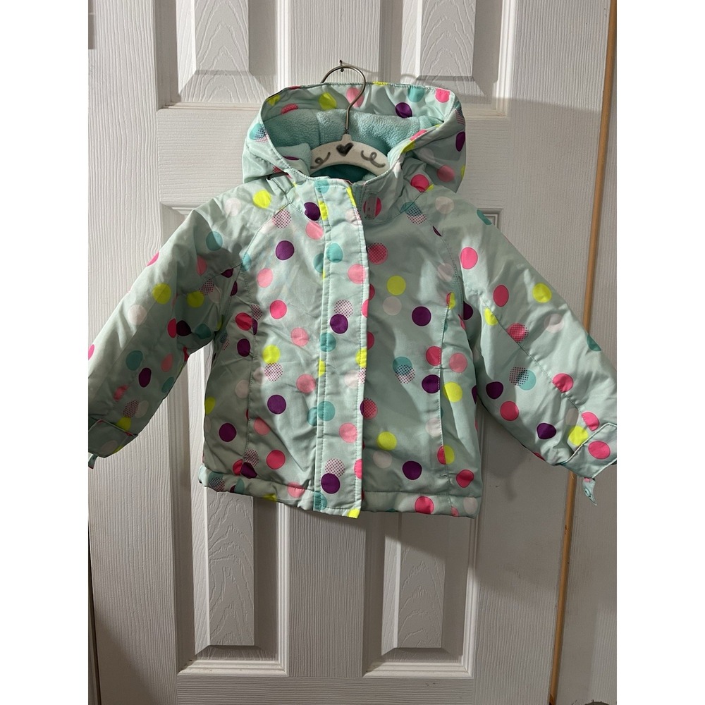 The Children's Place Toddler Girls‎ Hooded Winter Jacket Size 12-18m Polka Dot
